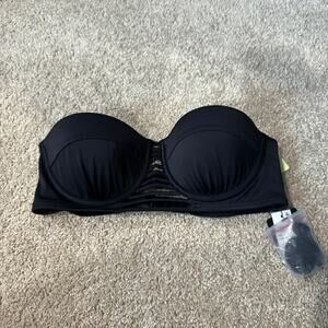 NWT Sundazed Black Multiway Wear Underwire Bikini Top Size 34B Moderate Padding